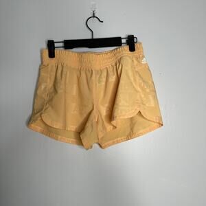 Adidas Women's Aero Ready Light Yellow Holographic Logo Running‎ Shorts Size S